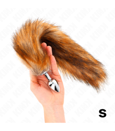 KINK - PLUG ANAL TALLA S 7 X 3 CM CON COLA SINTÉTICA 40 CM MARRÓN