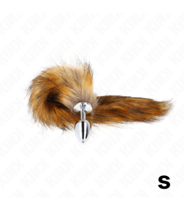 KINK - PLUG ANAL TALLA S 7 X 3 CM CON COLA SINTÉTICA 40 CM MARRÓN