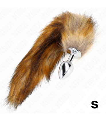 KINK - PLUG ANAL TALLA S 7 X 3 CM CON COLA SINTÉTICA 40 CM MARRÓN