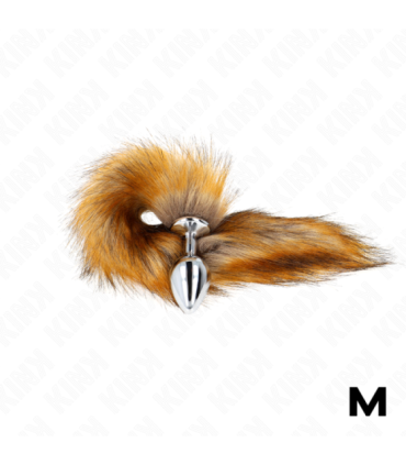 KINK - PLUG ANAL TALLA M 8 X 3.5 CM CON COLA SINTÉTICA 40 CM MARRÓN