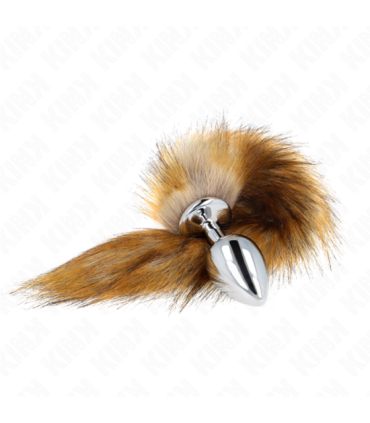 KINK - PLUG ANAL TALLA L 10 X 4 CM CON COLA SINTÉTICA 40 CM MARRÓN