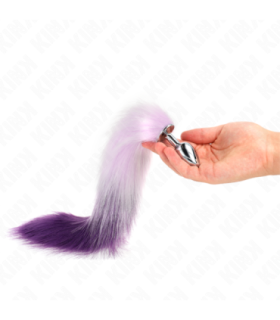 KINK - PLUG ANAL TALLA S 7 X 3 CM CON COLA SINTÉTICA 40 CM VIOLETA