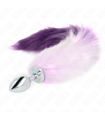KINK - PLUG ANAL TALLA S 7 X 3 CM CON COLA SINTÉTICA 40 CM VIOLETA