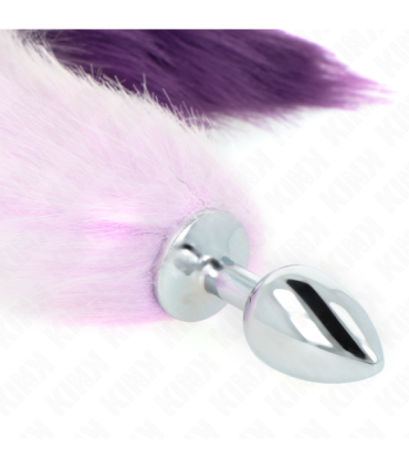 KINK - PLUG ANAL TALLA S 7 X 3 CM CON COLA SINTÉTICA 40 CM VIOLETA