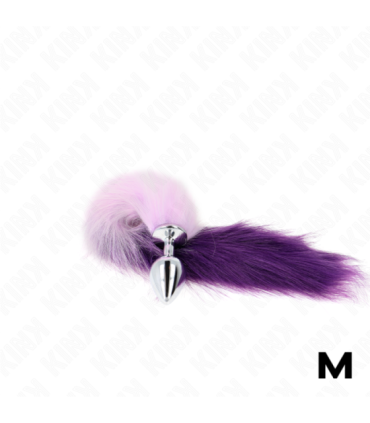 KINK - PLUG ANAL TALLA M 8 X 3.5 CM CON COLA SINTÉTICA 40 CM VIOLETA