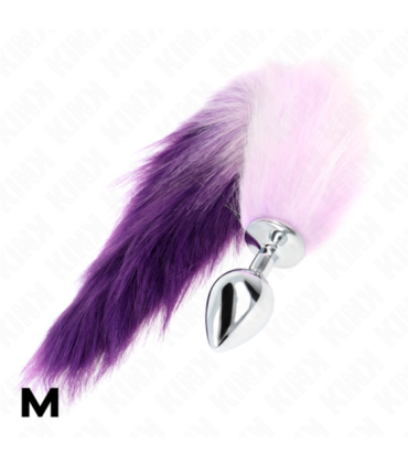 KINK - PLUG ANAL TALLA M 8 X 3.5 CM CON COLA SINTÉTICA 40 CM VIOLETA