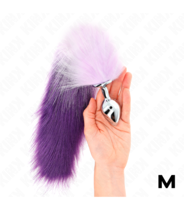 KINK - PLUG ANAL TALLA M 8 X 3.5 CM CON COLA SINTÉTICA 40 CM VIOLETA