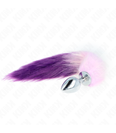 KINK - PLUG ANAL TALLA L 10 X 4 CM CON COLA SINTÉTICA 40 CM VIOLETA