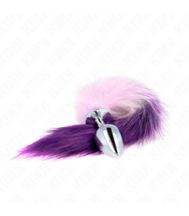 KINK - PLUG ANAL TALLA L 10 X 4 CM CON COLA SINTÉTICA 40 CM VIOLETA