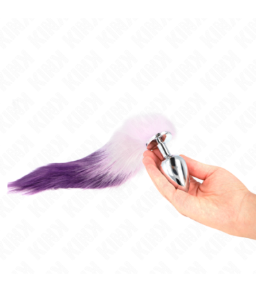 KINK - PLUG ANAL TALLA L 10 X 4 CM CON COLA SINTÉTICA 40 CM VIOLETA