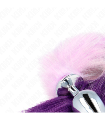 KINK - PLUG ANAL TALLA L 10 X 4 CM CON COLA SINTÉTICA 40 CM VIOLETA