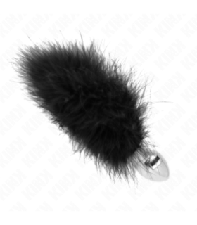 KINK - PLUG ANAL 11 x 7 CM ACERO INOXIDABLE CON PLUMA 11 CM