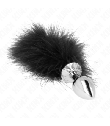 KINK - PLUG ANAL 11 x 7 CM ACERO INOXIDABLE CON PLUMA 11 CM