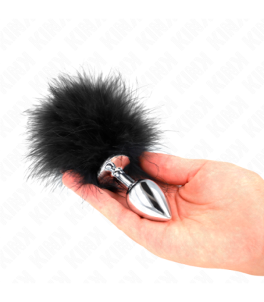 KINK - PLUG ANAL 11 x 7 CM ACERO INOXIDABLE CON PLUMA 11 CM