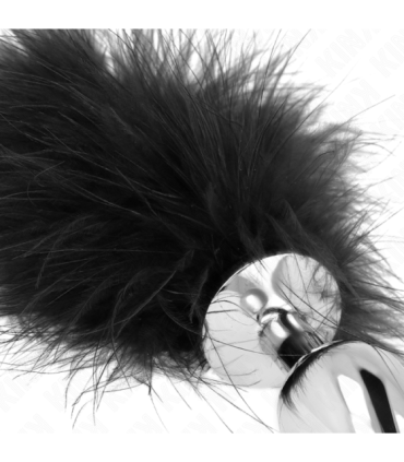KINK - PLUG ANAL 11 x 7 CM ACERO INOXIDABLE CON PLUMA 11 CM