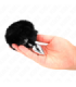 KINK - PLUG 7 x 3 CM DE ACERO INOXIDABLE CON COLA DE CONEJO PIEL SINTÉTICA 8 CM NEGRO