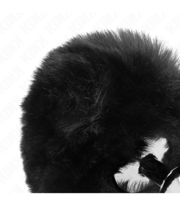 KINK - PLUG 7 x 3 CM DE ACERO INOXIDABLE CON COLA DE CONEJO PIEL SINTÉTICA 8 CM NEGRO