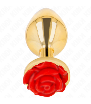 KINK - PLUG ANAL DORADO ROSA ROJA TALLA L