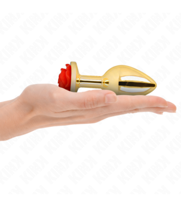 KINK - PLUG ANAL DORADO ROSA ROJA TALLA L