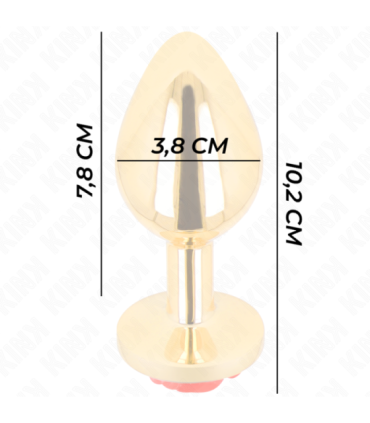 KINK - PLUG ANAL DORADO ROSA ROJA TALLA L