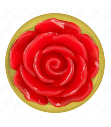 KINK - PLUG ANAL DORADO ROSA ROJA TALLA L