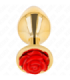 KINK - PLUG ANAL DORADO ROSA ROJA TALLA M