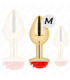 KINK - PLUG ANAL DORADO ROSA ROJA TALLA M