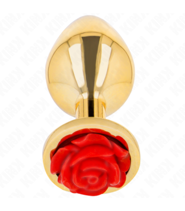KINK - PLUG ANAL DORADO ROSA ROJA TALLA S