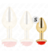 KINK - PLUG ANAL DORADO ROSA ROJA TALLA S