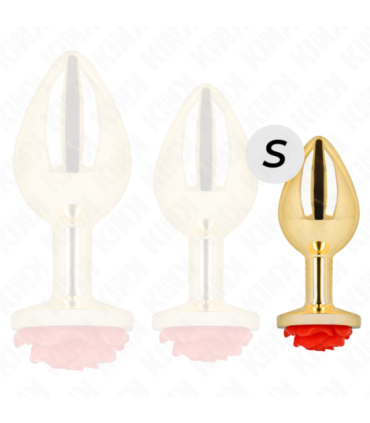 KINK - PLUG ANAL DORADO ROSA ROJA TALLA S