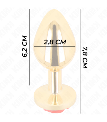 KINK - PLUG ANAL DORADO ROSA ROJA TALLA S