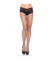 LEG AVENUE - PANTYS DE RED CON SHORT DE ENCAJE