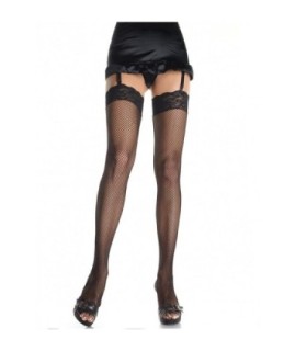 LEG AVENUE - MEDIAS DE RED PEQUEÑA CON ENCAJE MODELO 1
