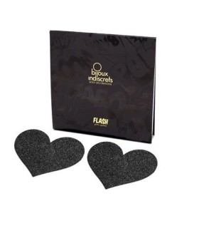 BIJOUX - INDISCRETS PEZONERAS FLASH CORAZÓN NEGRO