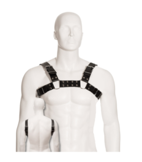 LEATHER BODY - BLACK BULL DOG HARNESS