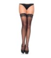 LEG AVENUE - MEDIAS MICROREJILLA CON BORDADO NEGRO
