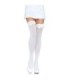 LEG AVENUE - MEDIAS NYLON BLANCO Y LAZO ROSA