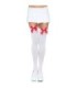 LEG AVENUE - MEDIAS NYLON BLANCO Y LAZO ROJO