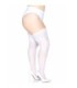 LEG AVENUE - MEDIAS AUTOADHESIVAS CON ENCAJE ANCHO COLOR BLANCO TALLA PLUS