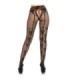 LEG AVENUE - MEDIAS ALTAS CON ABERTURA TRASERA DISEÑO FLORAL TALLA ÚNICA