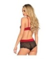 LEG AVENUE - SET DOS PIEZAS ROJO Y NEGRO S/M