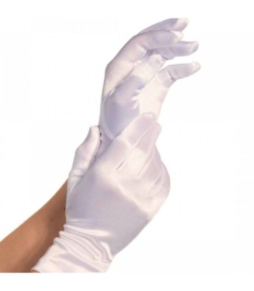 LEG AVENUE - GUANTES SATIN BLANCO