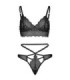 LEG AVENUE - SET 2 PIEZAS CON TANGA DOBLE TIRANTA S/M NEGRO