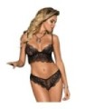 SUBBLIME - SET SUJETADOR Y PANTIES NEGRO L/XL