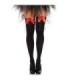 LEG AVENUE - MEDIAS ALTAS NEGRAS CON LACITO ROJO TALLA ÚNICA