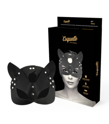COQUETTE CHIC DESIRE - MASCARA CUERO VEGANO CON OREJAS DE GATO