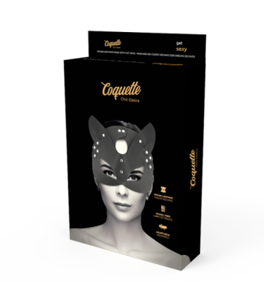 COQUETTE CHIC DESIRE - MASCARA CUERO VEGANO CON OREJAS DE GATO
