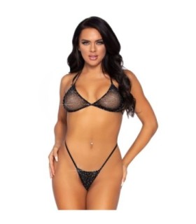 LEG AVENUE - SET EN CUERPO DE RED TOP Y TANGA TALLA ÚNICA