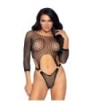 LEG AVENUE - BODY TANGA DE MANGA LARGA TALLA ÚNICA BLANCO