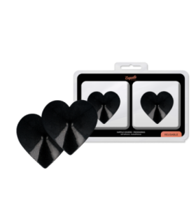 COQUETTE CHIC DESIRE - CUBRE PEZONES METAL CORAZONES NEGROS